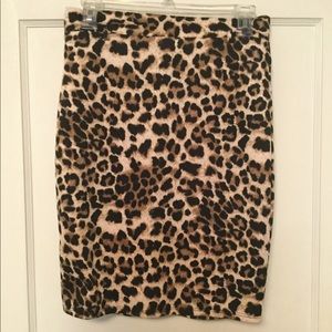 CHEETAH pencil Skirt M/L